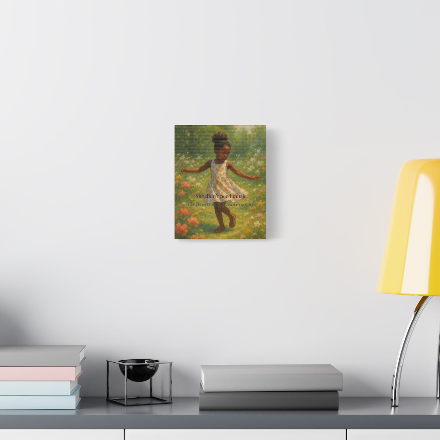 “Twirl Among the Blossoms” – 8×10 Inspirational Canvas for Joy and Inner Music