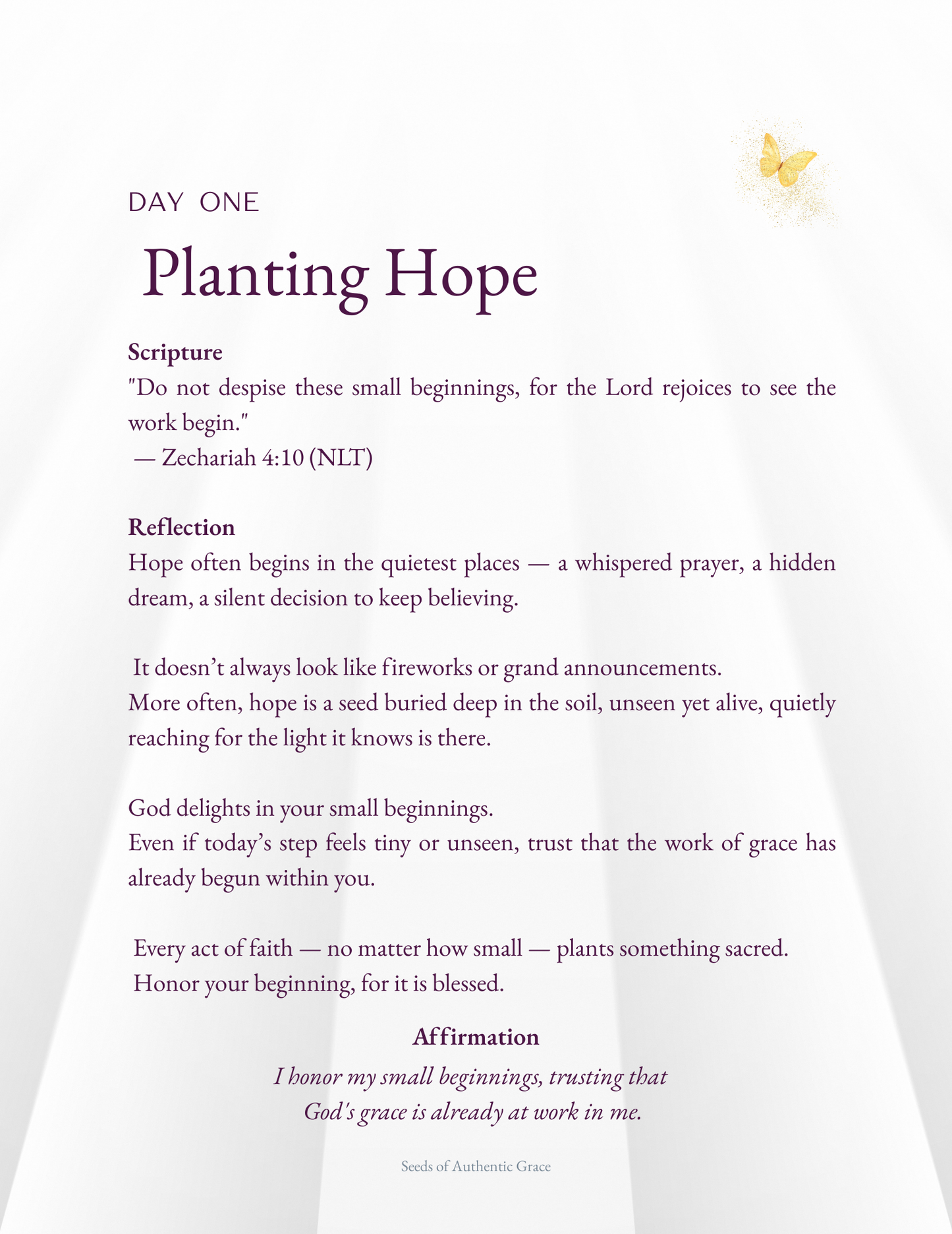 Seeds of Authentic Grace: A 7-Day Devotional for New Beginnings